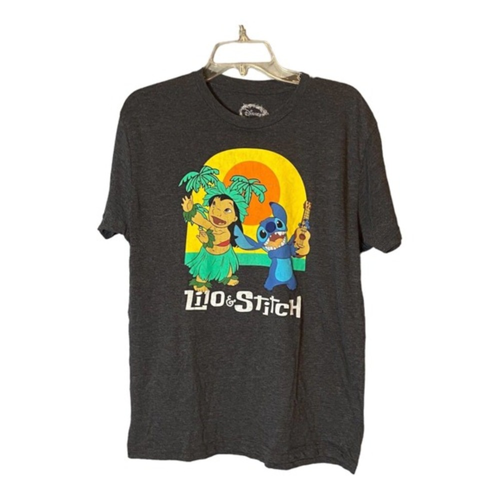 Disney Lilo And Stitch Gray Graphic T-Shirt Large